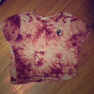 Pink tie dyed crop top